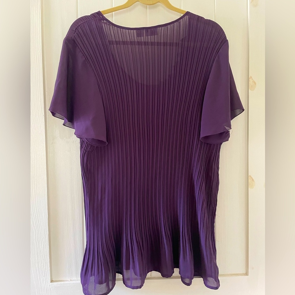 Women’s Cato Purple Short Sleeve Blouse Top Size Plus 26 /28 W - Picture 2 of 6
